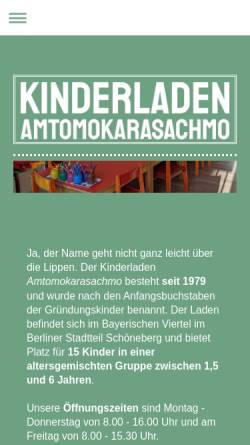 Vorschau der mobilen Webseite www.amtomo.de, Kinderladen Amtomokarasachmo