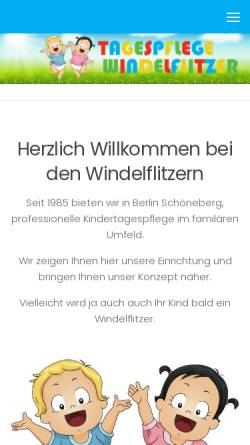 Vorschau der mobilen Webseite www.windelflitzer.info, Kinderladen Windelflitzer