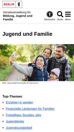 Vorschau der mobilen Webseite www.berlin.de, Kindertagesbetreuung