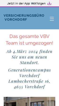 Vorschau der mobilen Webseite www.vbvorchdorf.at, Versicherungs-Büro-Vorchdorf OEG