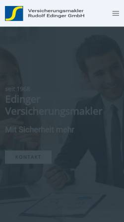 Vorschau der mobilen Webseite www.edinger.at, Versicherungsmakler Rudolf Edinger GmbH