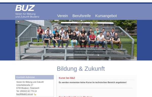 Vorschau von www.buz-bludenz.net, Verein für Bildung und Zukunft, Bludenz