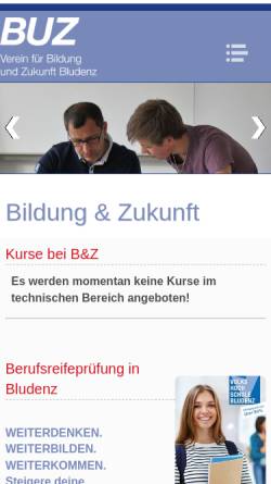Vorschau der mobilen Webseite www.buz-bludenz.net, Verein für Bildung und Zukunft, Bludenz