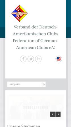 Vorschau der mobilen Webseite www.vdac.de, Verband der Deutsch-Amerikanischen Clubs e.V.