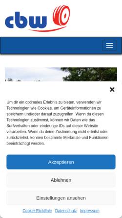 Vorschau der mobilen Webseite www.cbw-reifengrosshandel.de, CBW Reifengroßhandel GmbH Otzenhausen