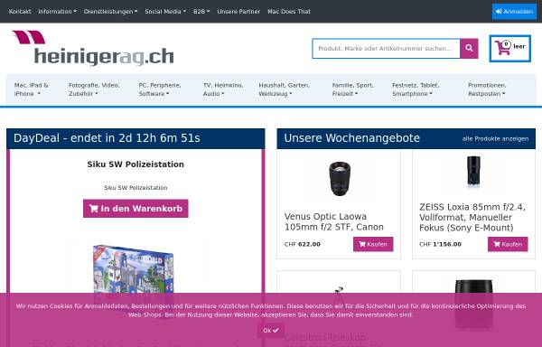 Vorschau von www.heinigerag.ch, Heiniger Unternehmensberatung AG