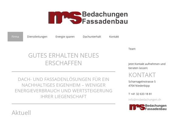 Vorschau von www.msbedachungen.ch, MS Bedachungen AG