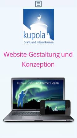 Vorschau der mobilen Webseite www.kupola.de, Kupola Grafik und Internetdesign