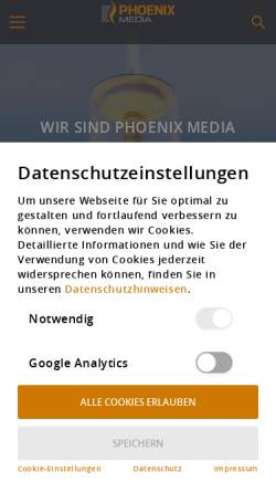 Vorschau der mobilen Webseite www.phoenix-medien.de, Phoenix Medien GmbH & Co. KG