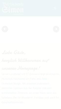 Vorschau der mobilen Webseite www.parkschenke-simon.de, Hotel-Restaurant Parkschenke Simon Bierfeld
