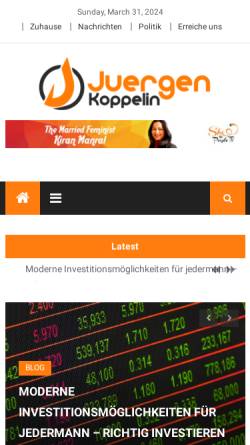 Vorschau der mobilen Webseite www.juergen-koppelin.de, Koppelin, Dr. h.c. Jürgen