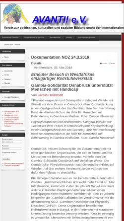 Vorschau der mobilen Webseite www.avanti-os.de, Avanti - Verein zur politischen, kulturellen und sozialen Bildung e.V.