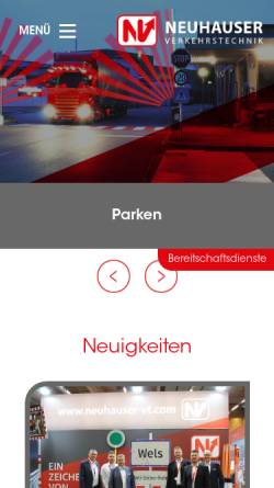 Vorschau der mobilen Webseite www.neuhauser-vt.com, Neuhauser Verkehrstechnik GmbH