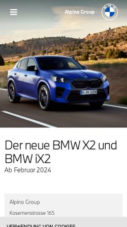 Vorschau der mobilen Webseite www.bmw-alpina.ch, Automobile Kurt Steiger AG, Luzern