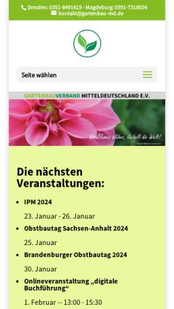 Vorschau der mobilen Webseite www.gartenbau-sachsen-anhalt.de, Landesverband Gartenbau Sachsen-Anhalt e.V.