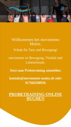 Vorschau der mobilen Webseite www.movimento-mainz.de, Movimento - Schule für Tanz und Bewegung