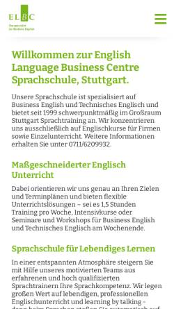 Vorschau der mobilen Webseite www.elbc.de, ELBC English Language Business Centre