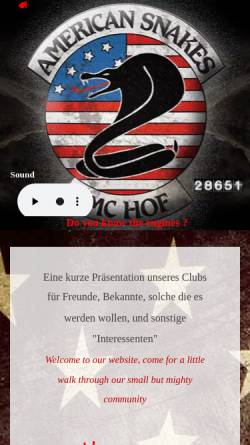 Vorschau der mobilen Webseite www.american-snakes.de, American Snakes MC