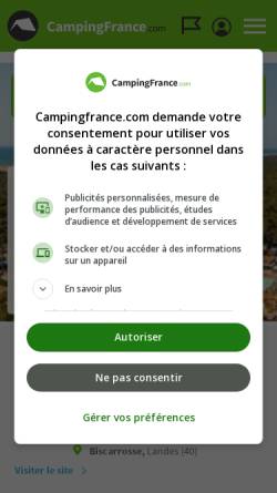 Vorschau der mobilen Webseite www.campingfrance.com, Camping France