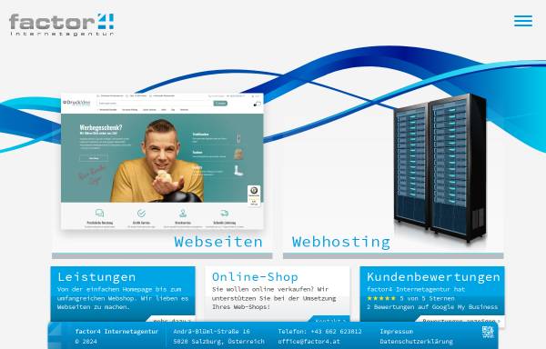 Vorschau von www.factor4.at, Factor4 Werbestudio und Internetagentur