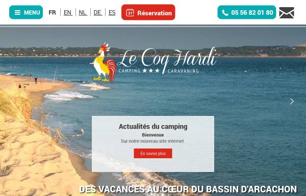 Vorschau von www.campingcoq-hardi.com, Camping le Coq Hardi