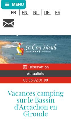 Vorschau der mobilen Webseite www.campingcoq-hardi.com, Camping le Coq Hardi