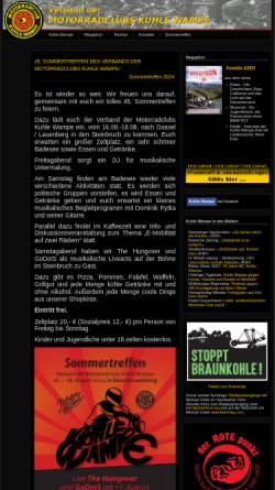 Vorschau der mobilen Webseite www.kuhle-wampe.de, Motorradclub Kuhle Wampe