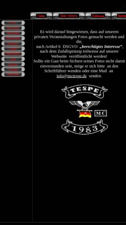 Vorschau der mobilen Webseite www.mctespe.de, Motorradclub Tespe