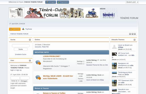 Vorschau von www.tenere.de, Tenere- und Enduro-Club Rhein Neckar