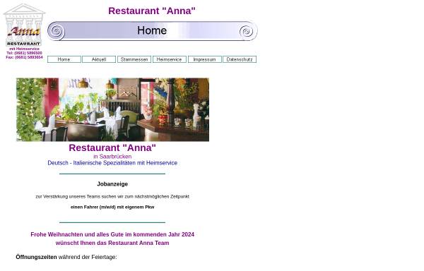 Vorschau von www.restaurant-anna.de, Restaurant Anna