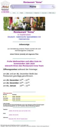 Vorschau der mobilen Webseite www.restaurant-anna.de, Restaurant Anna