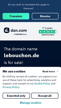 Vorschau der mobilen Webseite www.lebouchon.de, Restaurant Le Bouchon Inge Schauenburg