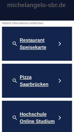 Vorschau der mobilen Webseite www.michelangelo-sbr.de, Restaurant Michelangelo