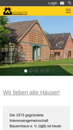 Vorschau der mobilen Webseite www.igbauernhaus.de, Interessengemeinschaft Bauernhaus e.V.