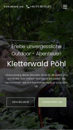 Vorschau der mobilen Webseite www.kletterwald.de, Kletterwald Pöhl