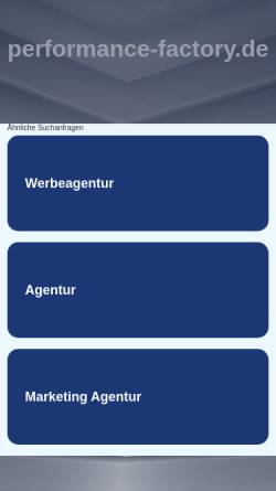 Vorschau der mobilen Webseite performance-factory.de, Performance Factory Werbeagentur GmbH & Co. KG