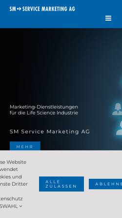 Vorschau der mobilen Webseite www.smmarketing.ch, SM Service Marketing AG