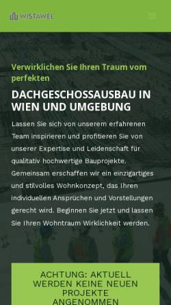 Vorschau der mobilen Webseite www.wistawel.at, Ing. Wistawel und Co. Bauunternehmung GMBH