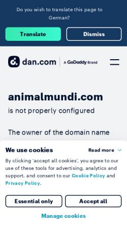 Vorschau der mobilen Webseite www.animalmundi.com, animalmundi