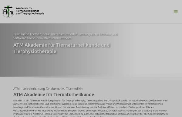 Vorschau von www.atm.de, ATM - Akademie für Tiernaturheilkunde und Tierphysiotherapie