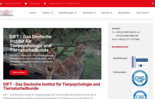 DIFT - Deutsches Institut für Tierpsychologie und Tiernaturheilkunde