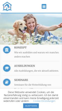 Vorschau der mobilen Webseite www.tier-therapie-zentrum.de, Tier-Therapie-Zentrum