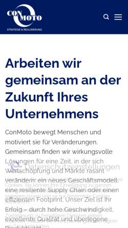 Vorschau der mobilen Webseite www.conmoto.de, CON MOTO Strategie & Realisierung Unternehmensberatung GmbH