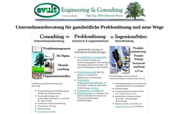 Vorschau von www.evult.de, Evult Engineering & Consulting, Inh. Dipl.-Ing. (FH) Christoph Mayer