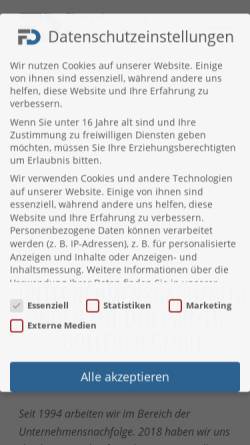 Vorschau der mobilen Webseite www.fibede.de, FD Firmenberatung Deininger