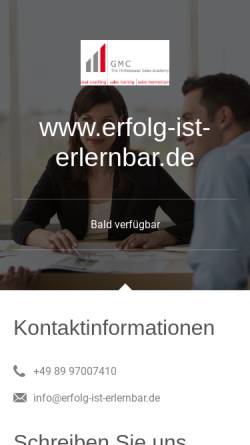 Vorschau der mobilen Webseite www.erfolg-ist-erlernbar.de, GMC General Management Consulting - Ulf Werle