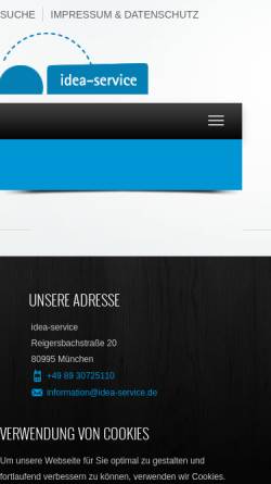 Vorschau der mobilen Webseite www.idea-service.de, Idea-Service - Norbert Stilling