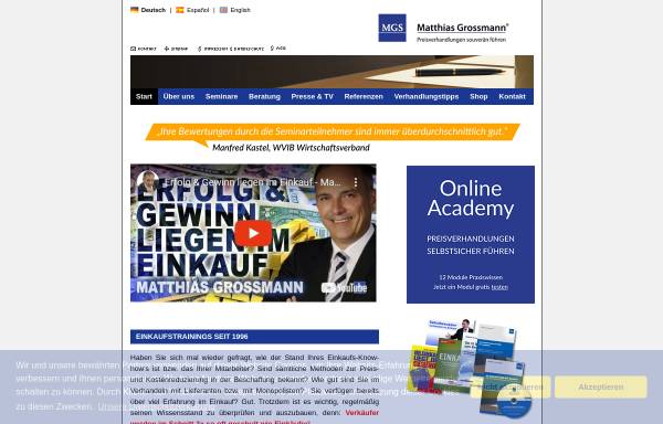 Vorschau von www.einkaufstraining.de, MGS Training und Beratung - Matthias Großmann