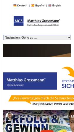 Vorschau der mobilen Webseite www.einkaufstraining.de, MGS Training und Beratung - Matthias Großmann