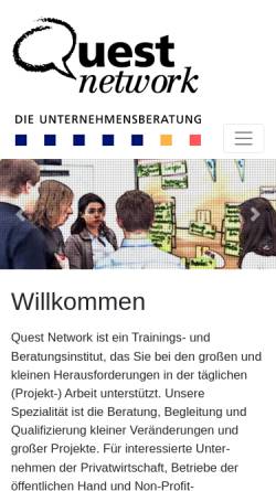 Vorschau der mobilen Webseite www.quest-network.de, QUEST Network
